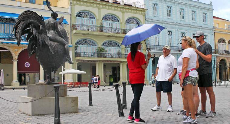 Woman with Blue Umbrella